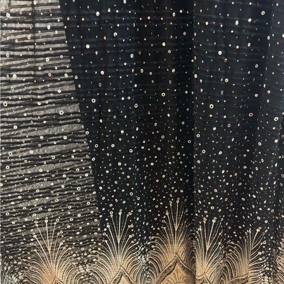 Black And Gold with fur Dress - Picture 5 of 5